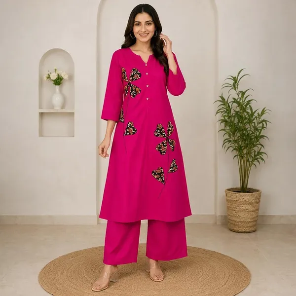 Pink_Premium_Cotton_Kurta_Set_For_Women