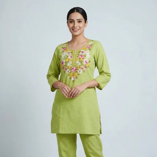 Green_Pure_Cotton_Kurta_Set_For_Women