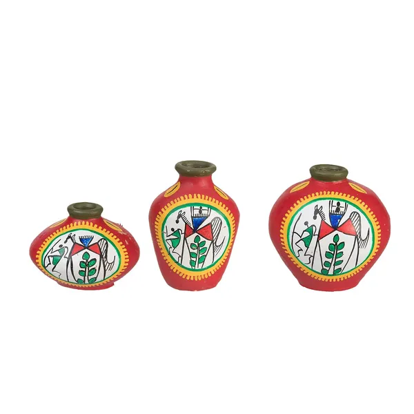 Terracotta_Warli_Printed_Flower_Vase
