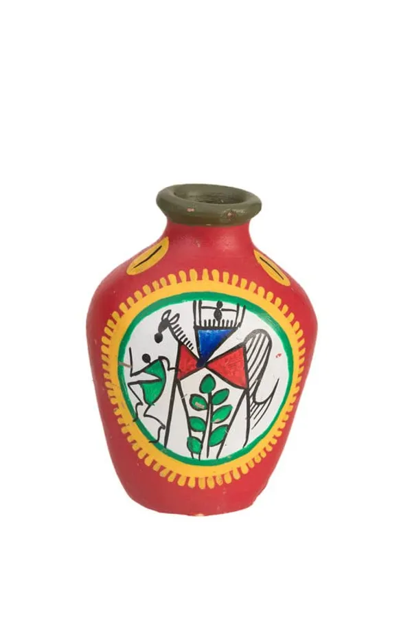 Terracotta_Warli_Printed_Flower_Vase