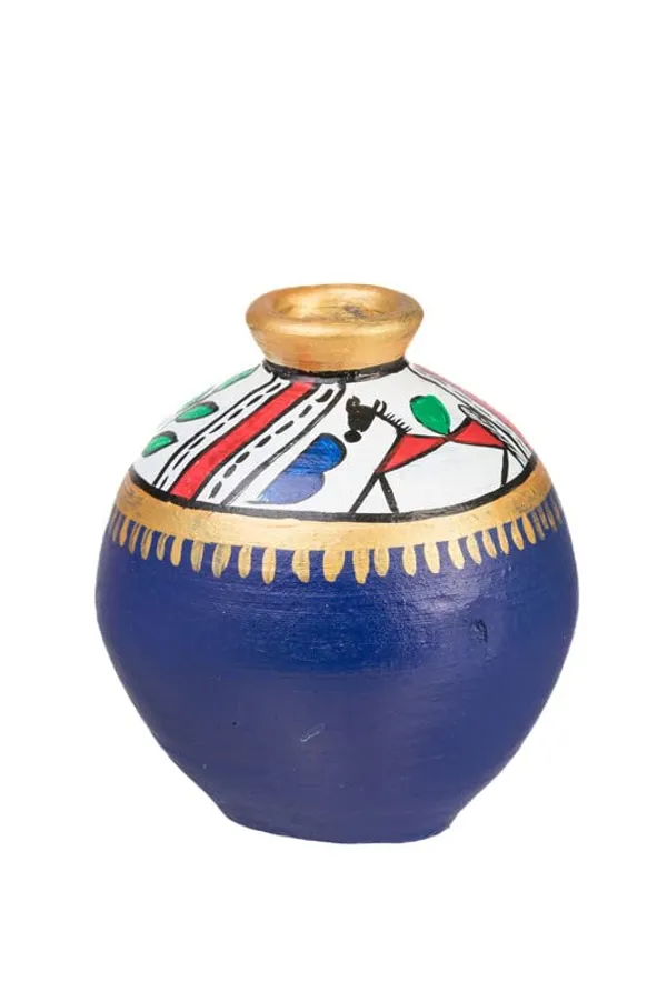 Terracotta_Warli_Printed_Flower_Vase