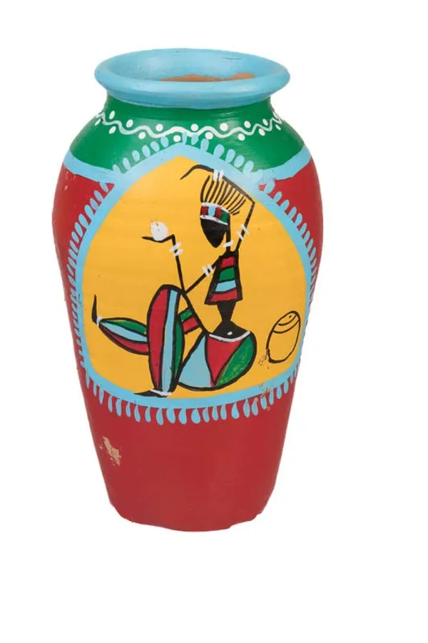 Handmade_Terracotta_Vase_With_African_Print