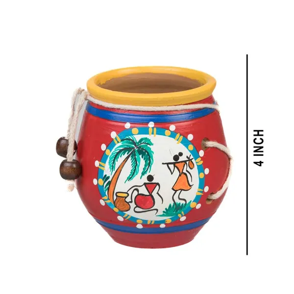 Terracotta_Warli_Printed_Flower_Vase