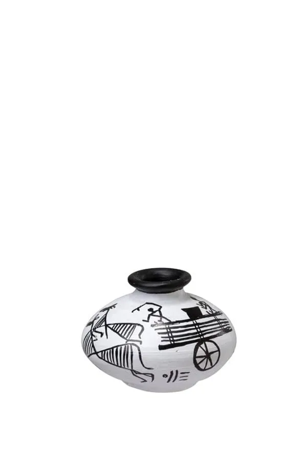 Terracotta_Warli_Printed_Flower_Vase