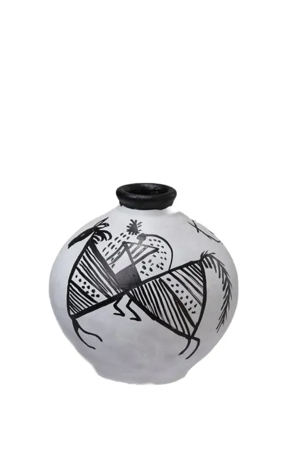 Terracotta_Warli_Printed_Flower_Vase