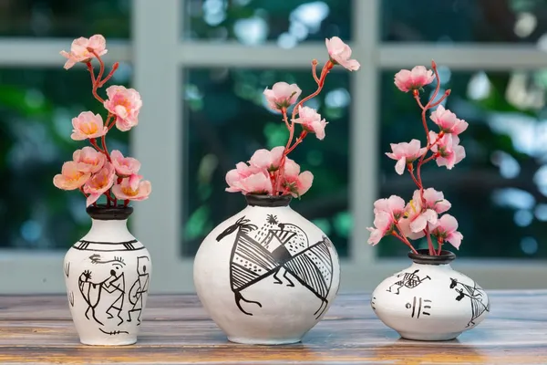Terracotta_Warli_Printed_Flower_Vase