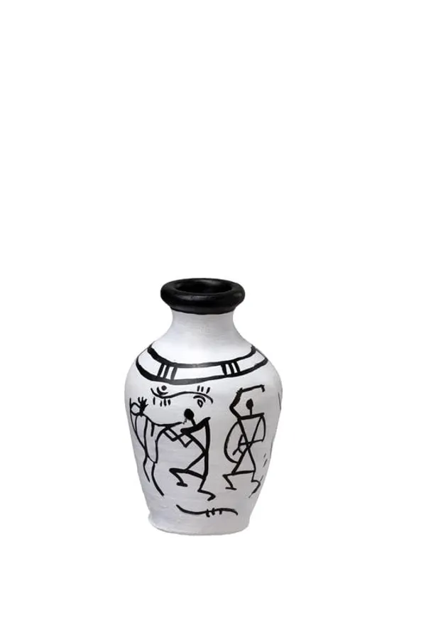 Terracotta_Warli_Printed_Flower_Vase