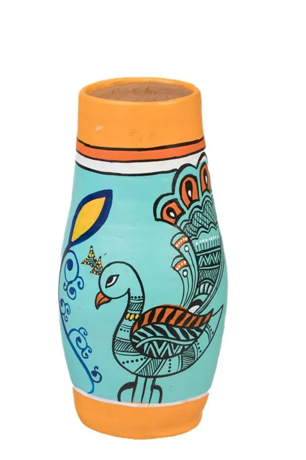 Terracotta_Peacock_Printed_Flower_Vase