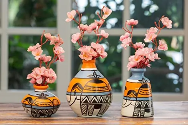 Terracotta_Madhubani_Printed_Flower_Vase