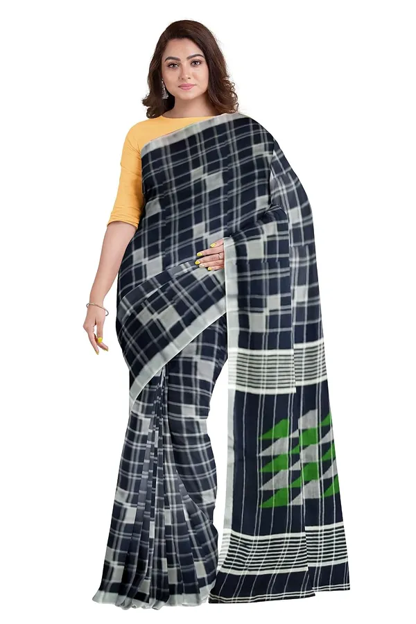 Women_S_Handloom_Pure_Linen_Jamdani_Saree_With_Blouse_Piece