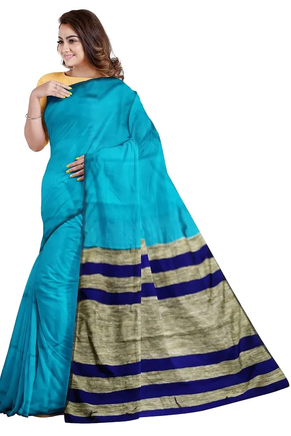 Women_S_Handloom_Silk_Linen_Saree_With_Blouse_Piece