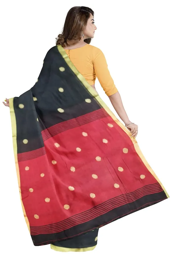 Women_S_Handloom_Pure_Linen_Jamdani_Saree_With_Blouse_Piece