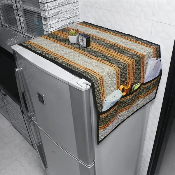 Madurkathi_Refrigerator_Top_Cover_With_Pockets