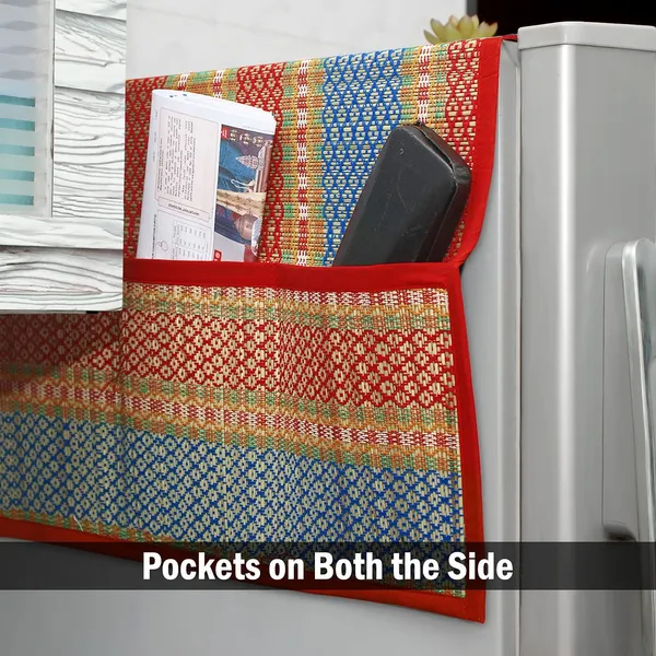 Madurkathi_Refrigerator_Top_Cover_With_Pockets