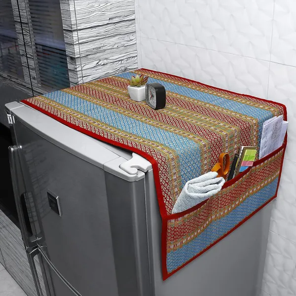 Madurkathi_Refrigerator_Top_Cover_With_Pockets