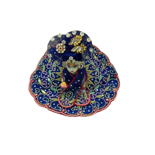Zardosi_Work_Krishna_Dress_With_Choli_And_Pagdi