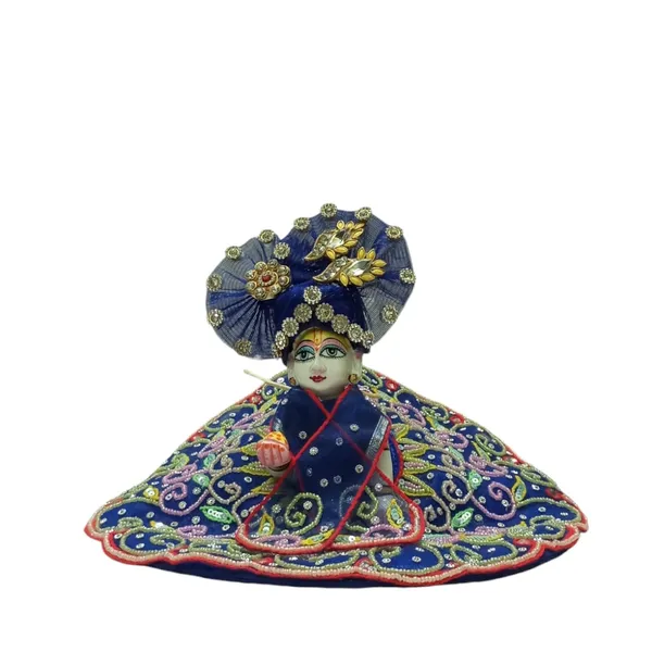 Zardosi_Work_Krishna_Dress_With_Choli_And_Pagdi