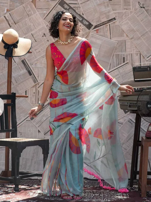 Blue_Chiffon_Printed_Saree_for_Women