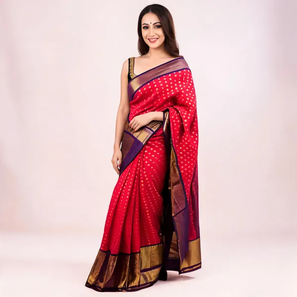 Red_Woven_Traditional_Saree_For_Women