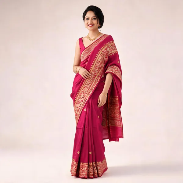 Pink_Woven_Saree_For_Women