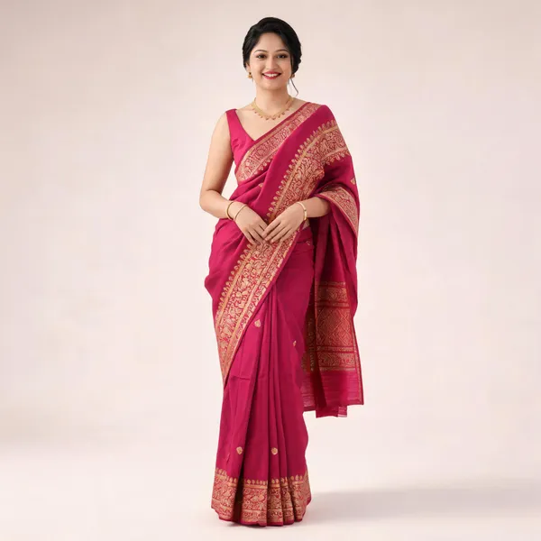 Pink_Woven_Saree_For_Women