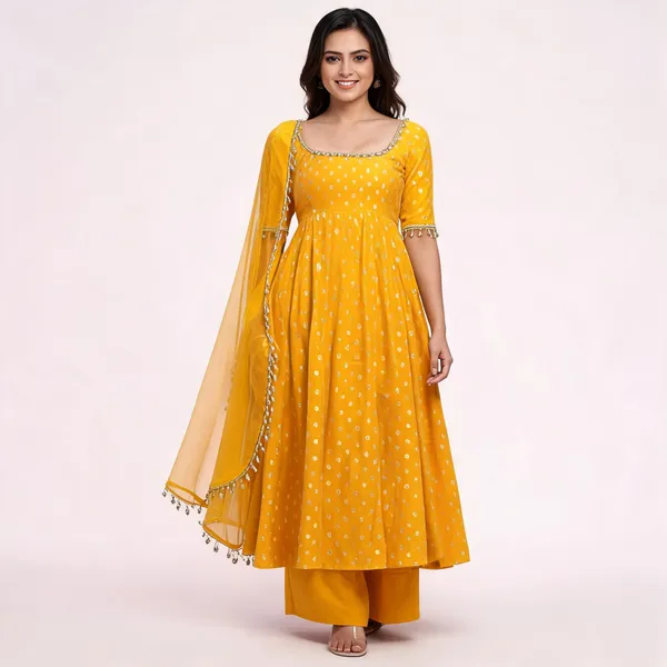 Yellow_Printed_Anarkali_Dress_With_Dupatta_For_Women