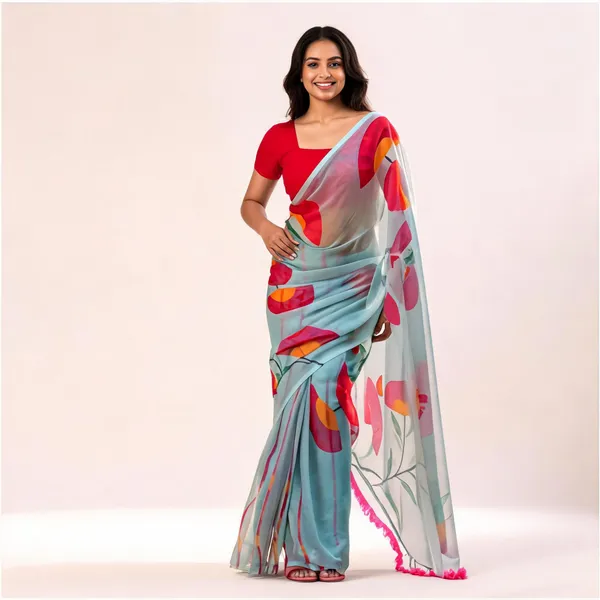 Blue_Chiffon_Printed_Saree_for_Women