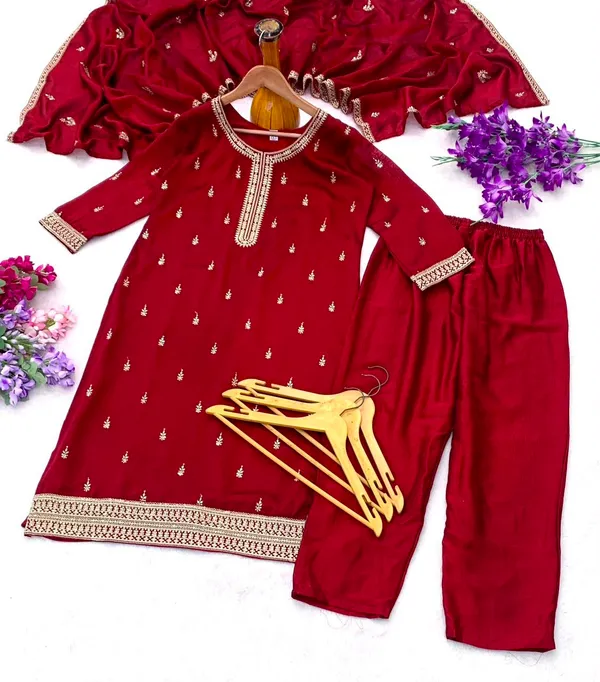 Red_Embroidered_Straight_Kurta_Set_for_Women