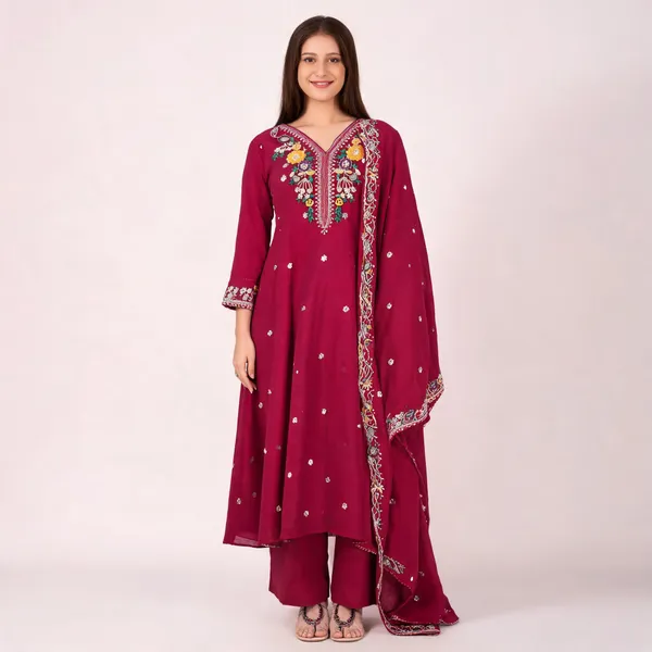 Magenta_Embroidered_Anarkali_Suit_Set_for_Women