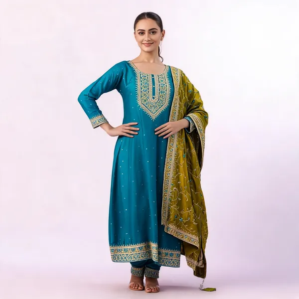 Teal_Embroidered_Straight_Kurta_Set_for_Women