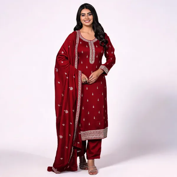 Red_Embroidered_Straight_Kurta_Set_for_Women
