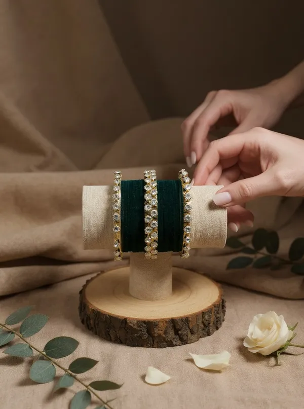 Green_Aluminum_Stone_Bangle_Set_For_Women