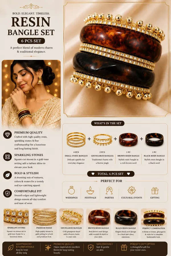 Brown_Resin_Gold_Tone_Bangle_Set_For_Women