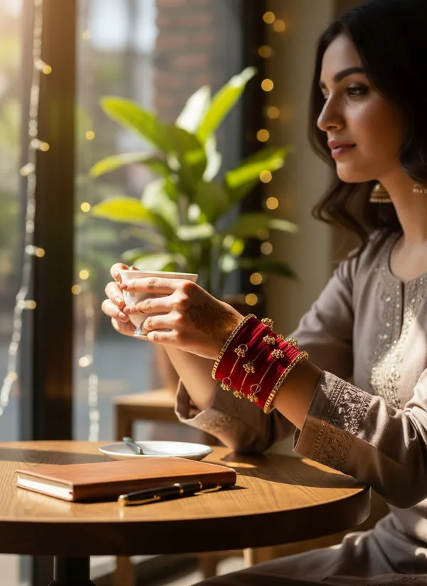 Red_Velvet_Embellished_Bangle_Set_For_Women