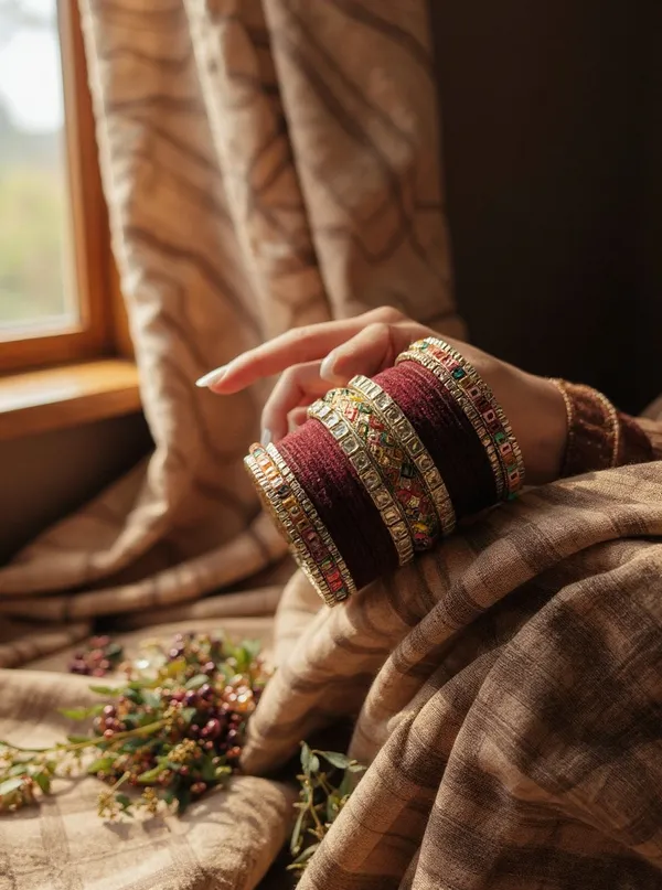Maroon_Stone_Bangle_Set_For_Women