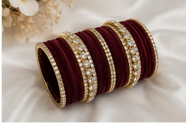 Maroon_Stone_Bangle_Set_For_Women