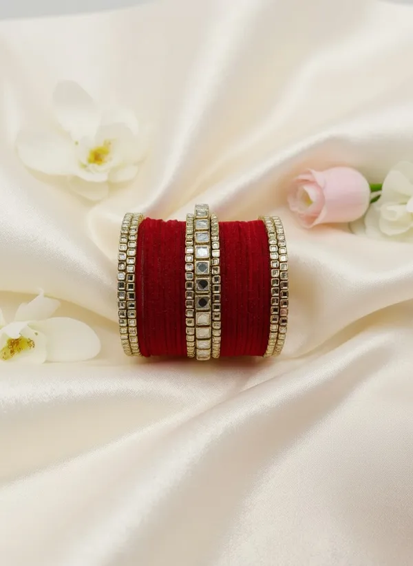Red_Traditional_Stone_Bangle_Set_For_Women