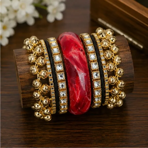 Red_Ghungaroo_Stone_Bangle_Set_For_Women