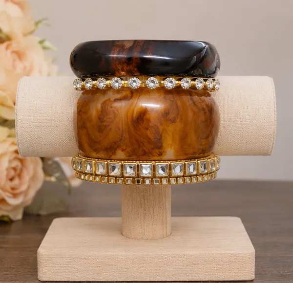 Brown_Marble_Effect_Stone_Studded_Bangle_Set_For_Women