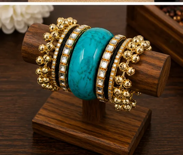 Blue_Resin_Traditional_Bangle_Set_For_Women