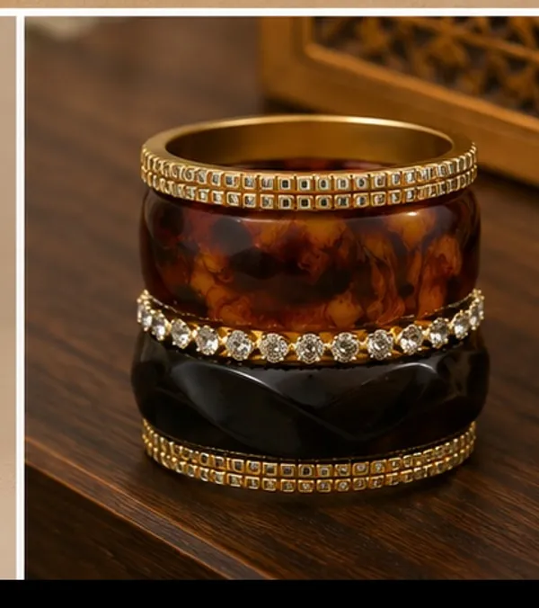 Black_Brown_Gold_Tone_Embellished_Bangle_Set_For_Women