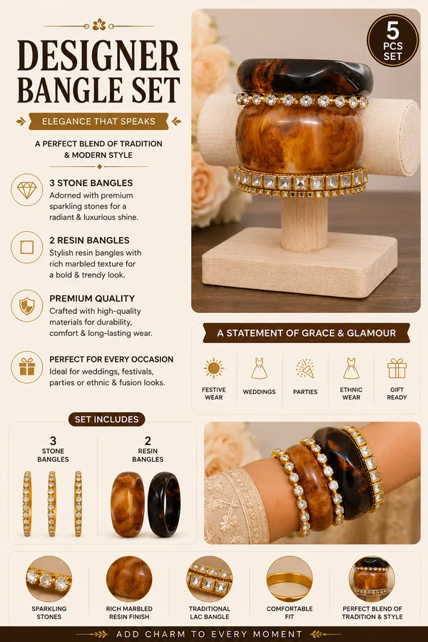 Brown_Marble_Effect_Stone_Studded_Bangle_Set_For_Women