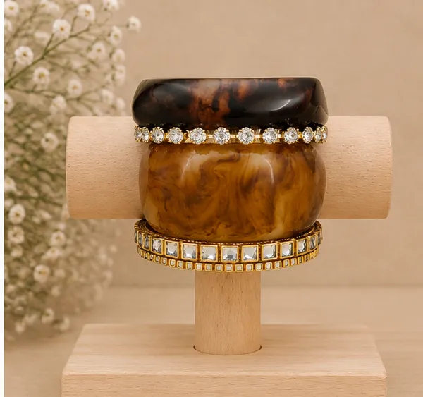 Brown_Marble_Effect_Stone_Studded_Bangle_Set_For_Women