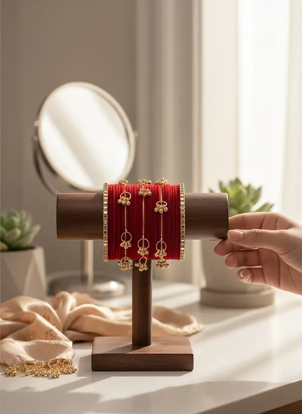 Red_Velvet_Embellished_Bangle_Set_For_Women