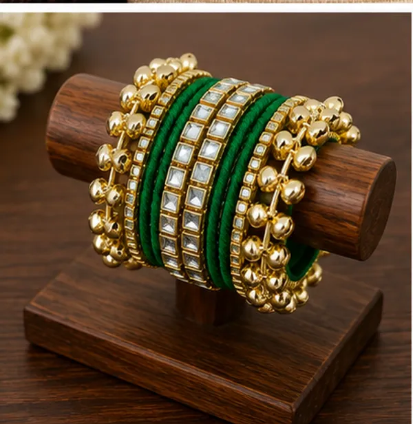 Green_Traditional_Ghungroo_Bangle_Set_For_Women
