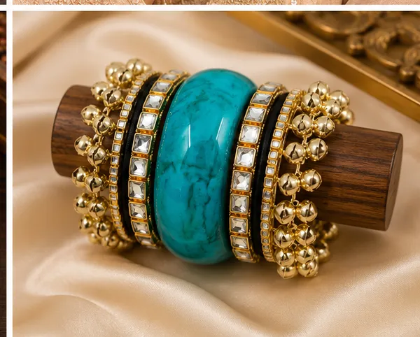 Blue_Resin_Traditional_Bangle_Set_For_Women