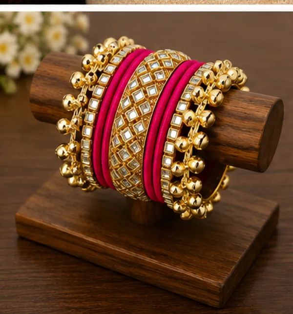 Gold_Tone_Traditional_Bangle_Set_For_Women