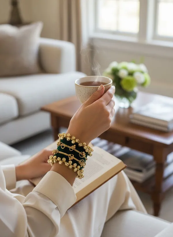 Green_Beaded_Bangle_Set_For_Women