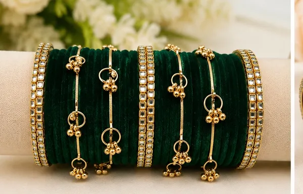 Green_Velvet_Kundan_Style_Bangle_Set_For_Women