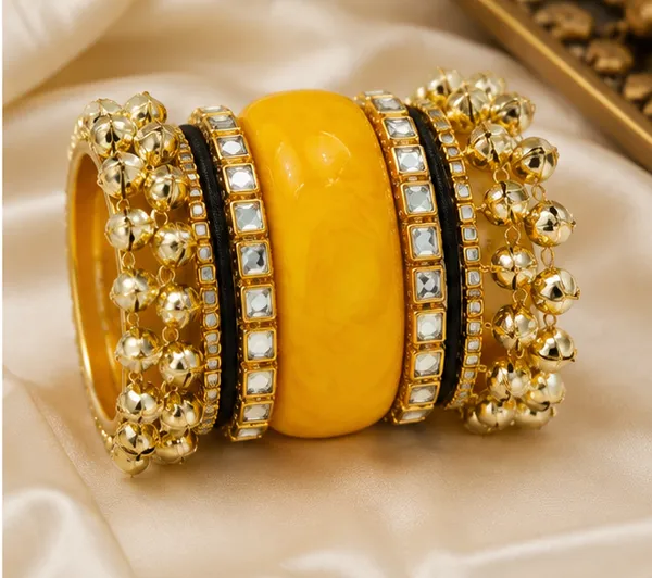 Yellow_Resin_Traditional_Bangle_Set_For_Women